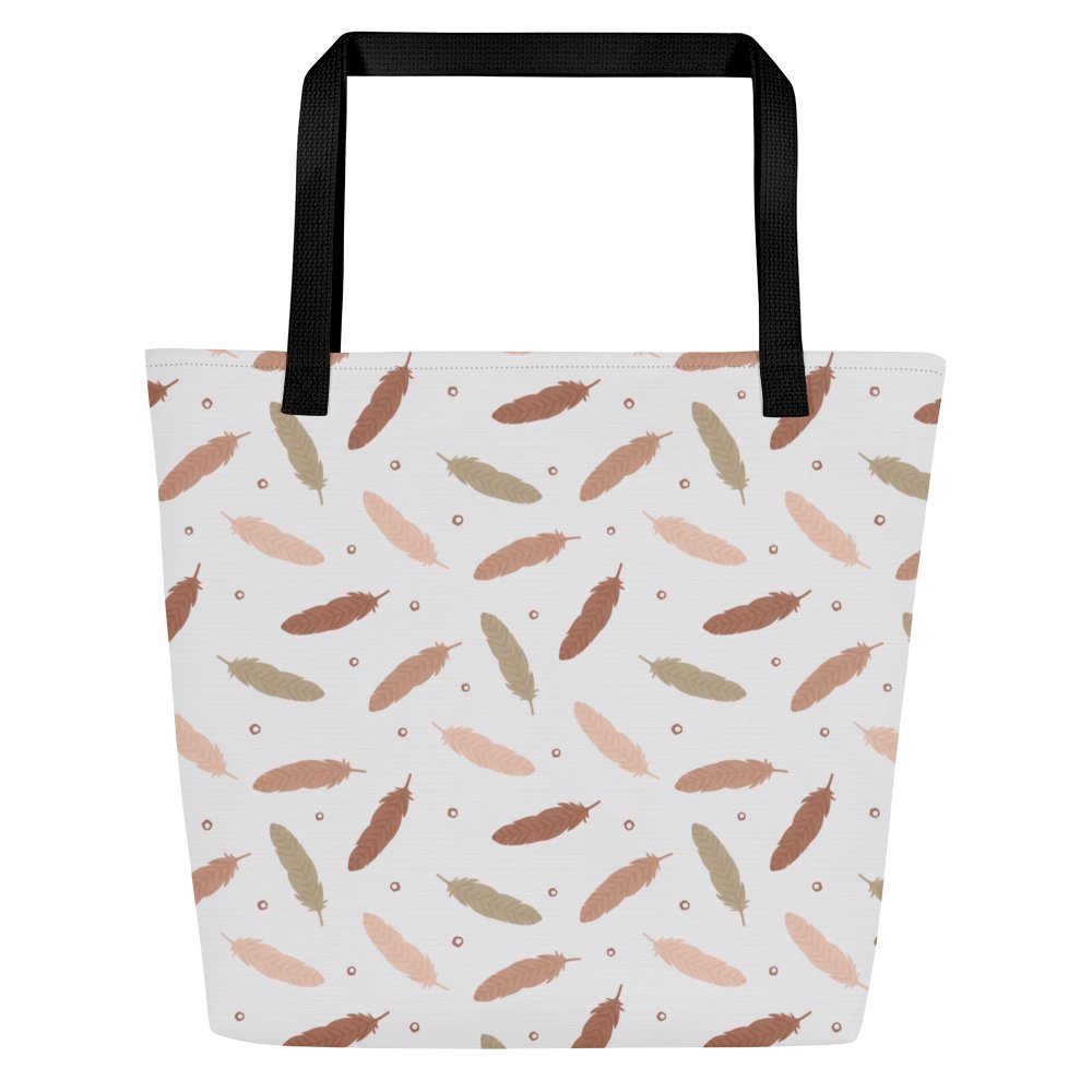 Mocha Mousse Feathers Large Tote Bag product image (3)