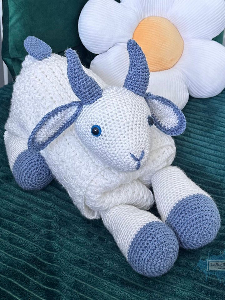 Goat Baby Blanket Crochet Pattern | Foldable Pram Toy (PDF Pattern) product image (2)