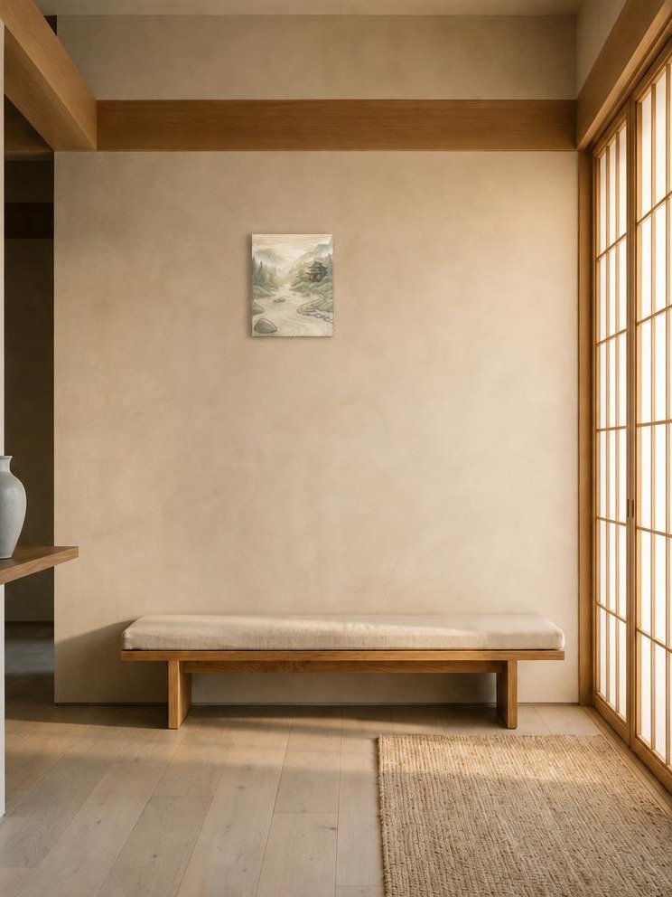 Tranquil Riverside Temple Canvas - Zen Japanese Wall Art product image (2)
