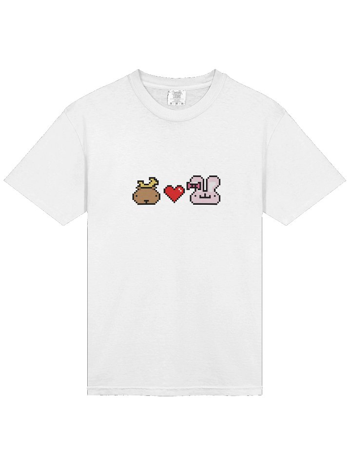 Pixel Capy and Bunni heart Tee product image (36)