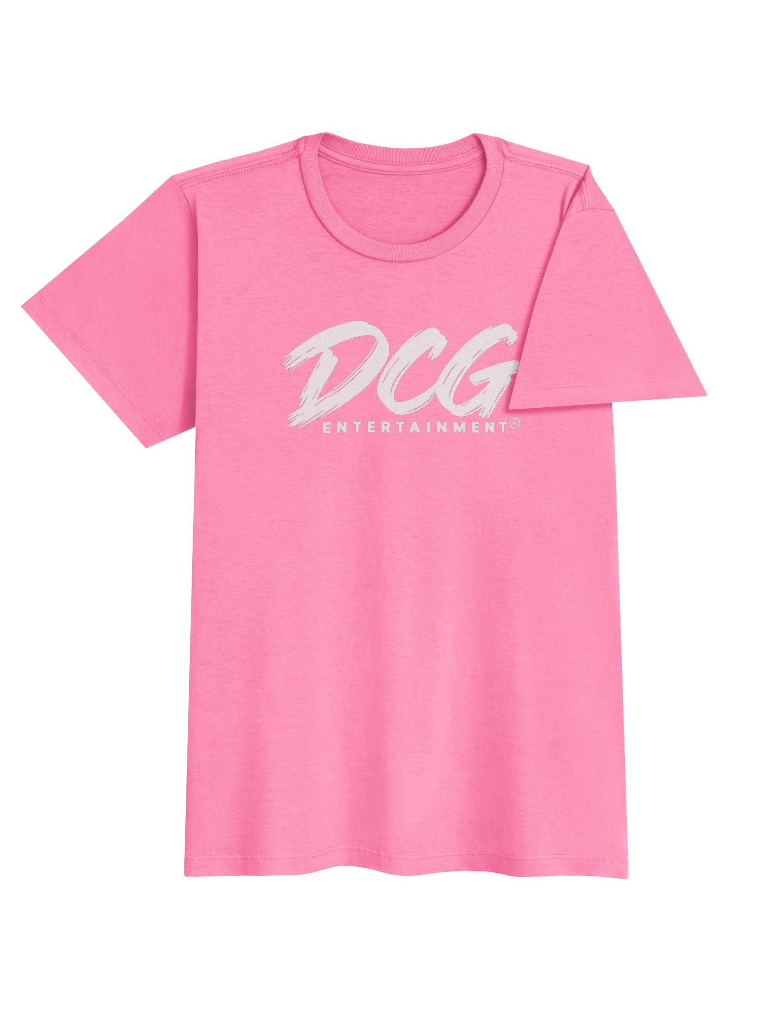DCG Signature Women’s Softstyle T-Shirt – White Logo on Azalea Pink product image (4)