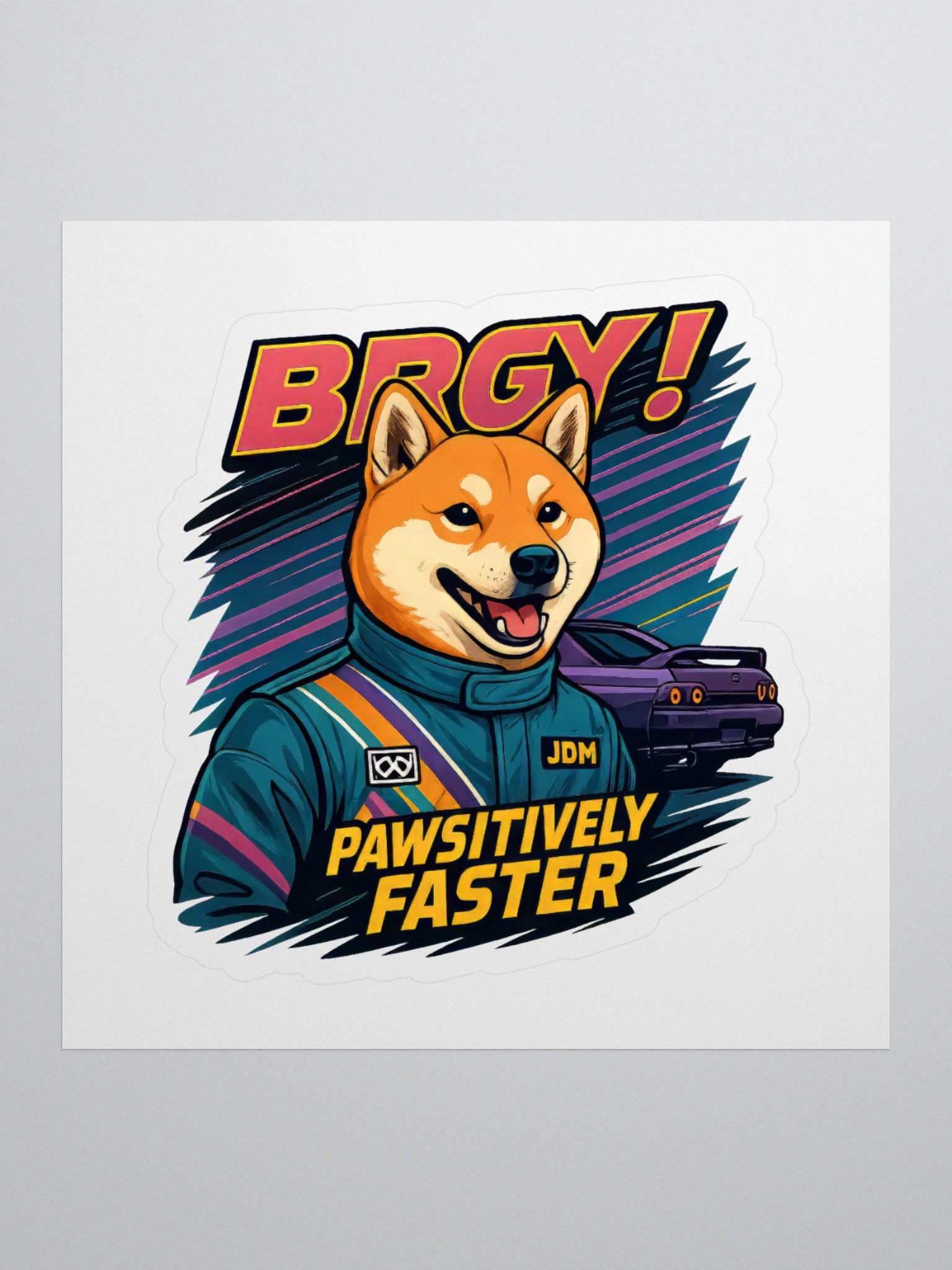 Pawsitively Faster Shiba Inu Kiss-Cut Stickers product image (1)