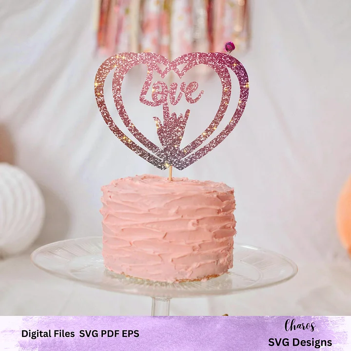 Hearts of Love ASL Cake Topper product image (1)