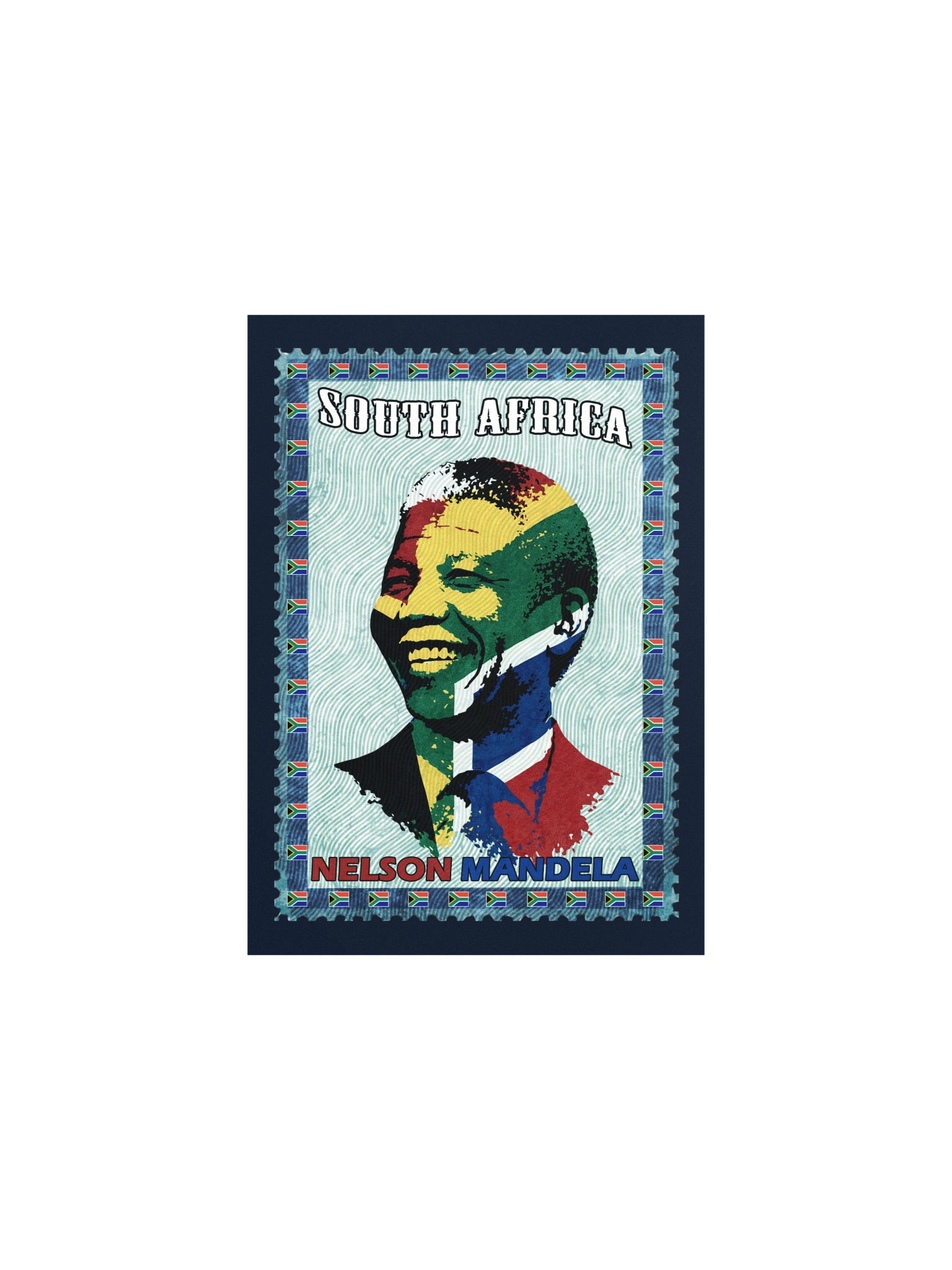 Nelson Mandela Vintage Postage Stamp Poster — South Africa Anti-Apartheid Icon Wall Art product image (3)