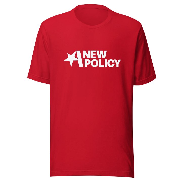 A NEW POLICY UNISEX RED T product image (1)