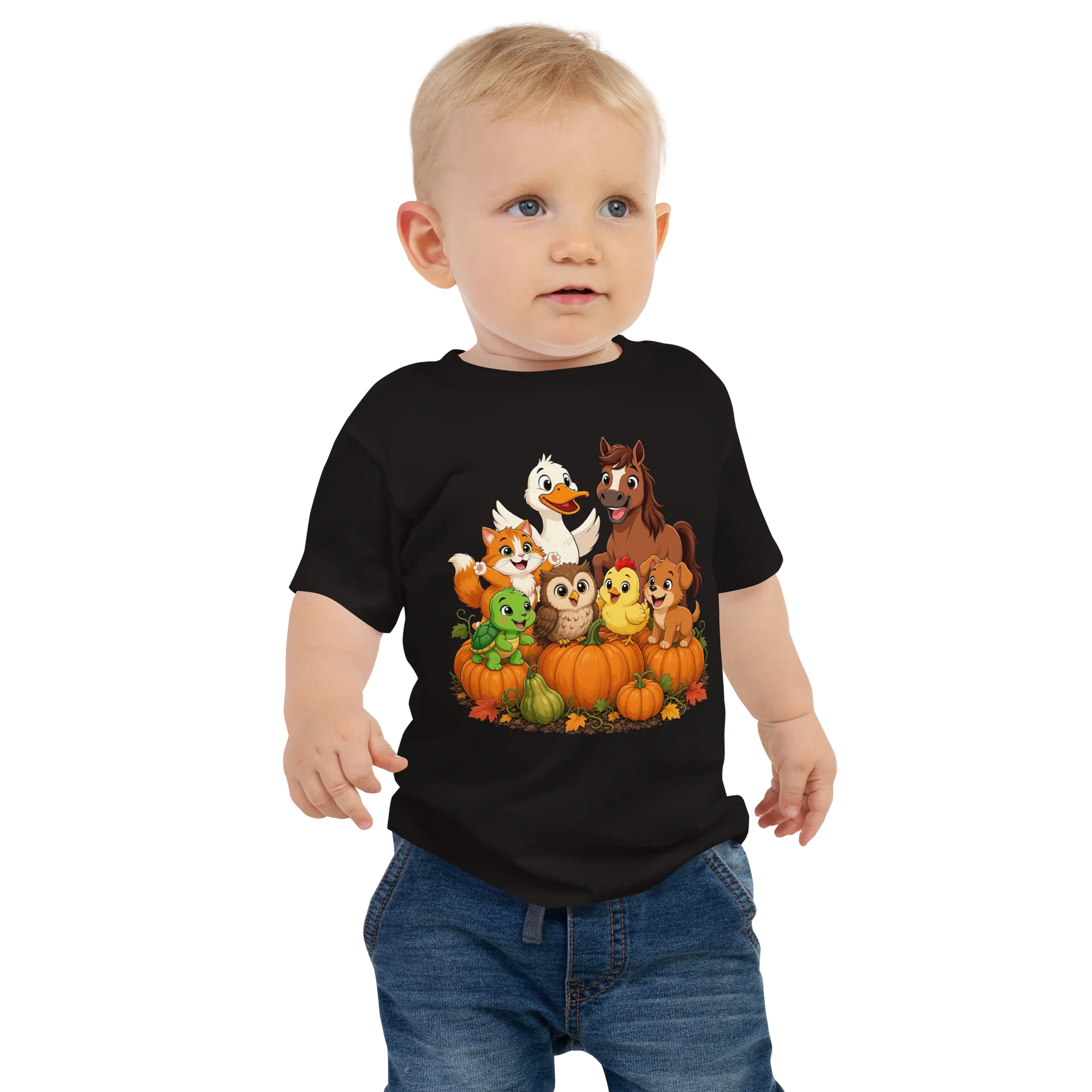 Cute Farm Friends Pumpkin Patch Baby Tee product image (1)