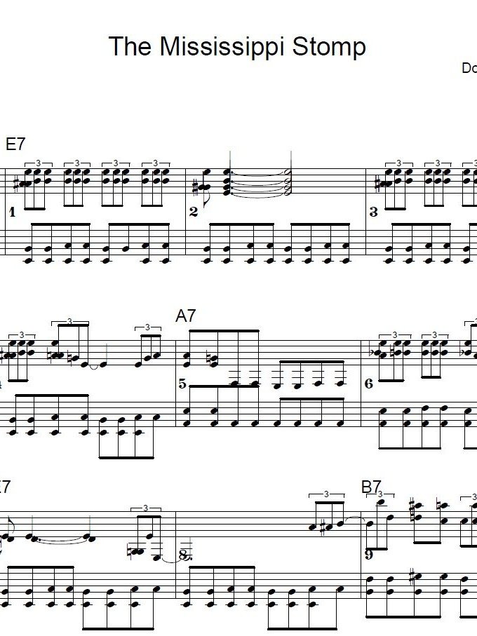 The Mississippi Stomp - Blues piano - Piano sheet music product image (1)