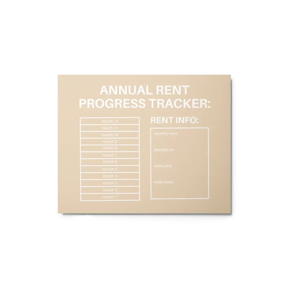 ANNUAL RENT TRACKER (white design 7) product image (1)