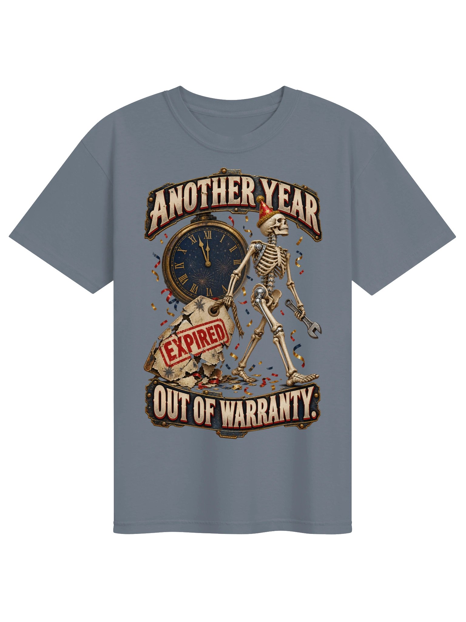 Funny Birthday & New Year Shirt — Another Year, Out of Warranty | Broken Resolutions™ product image (2)