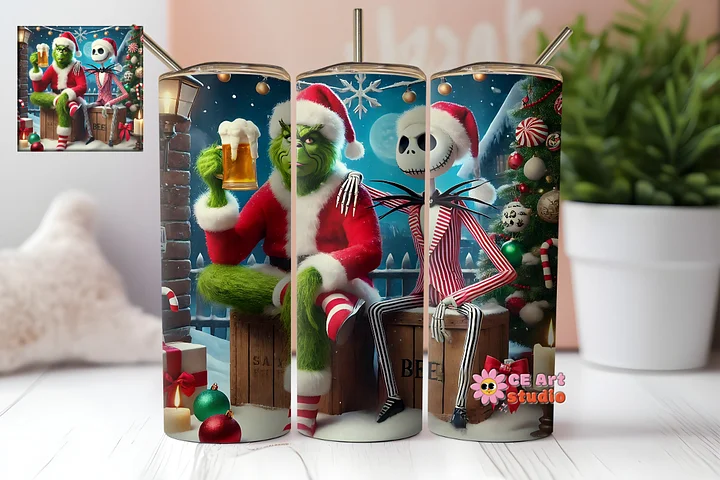 Grinch Christmas Tumbler Wrap PNG product image (1)