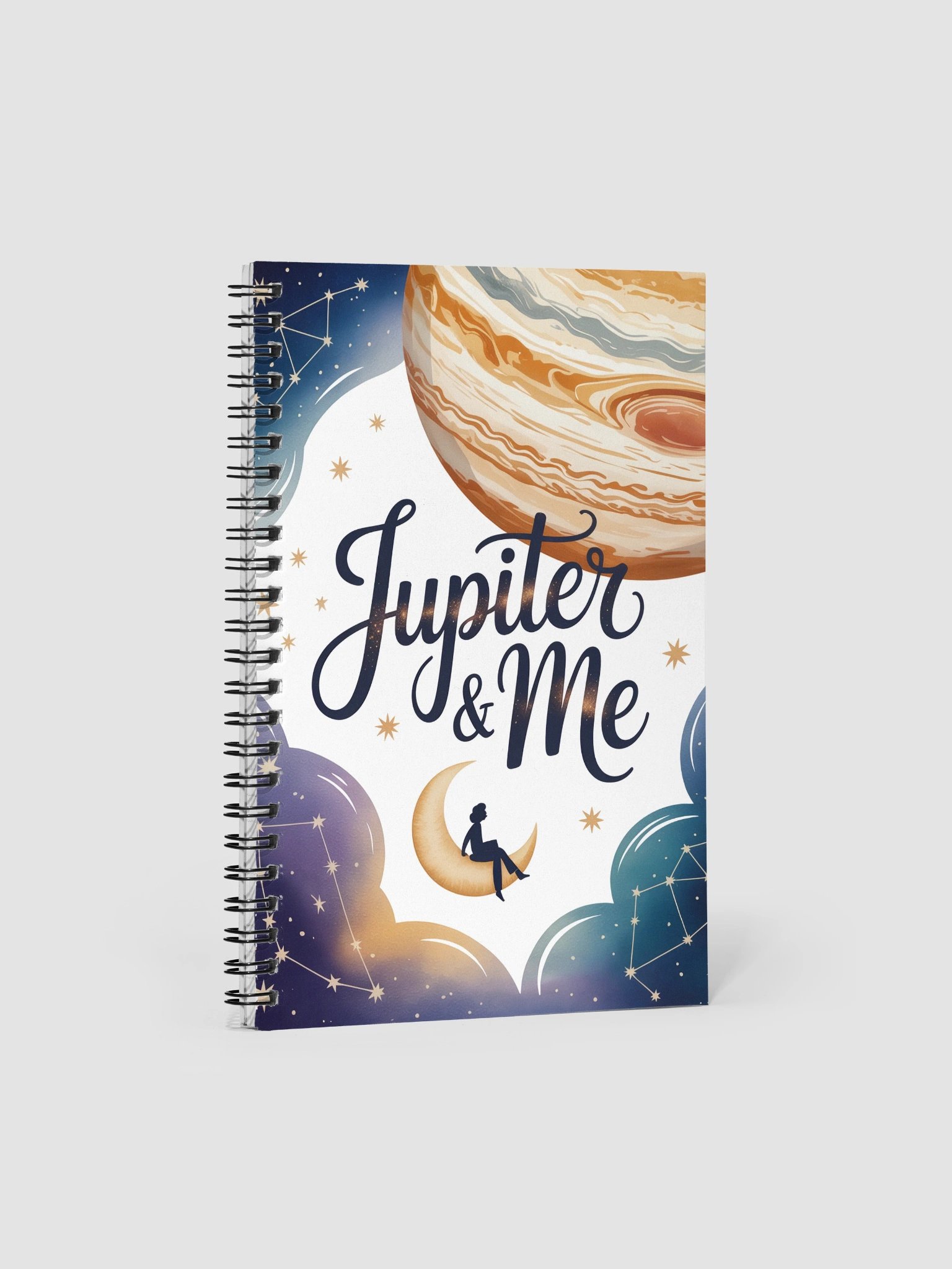 Jupiter & Me Human Design Notebook (Girl on Moon) product image (1)