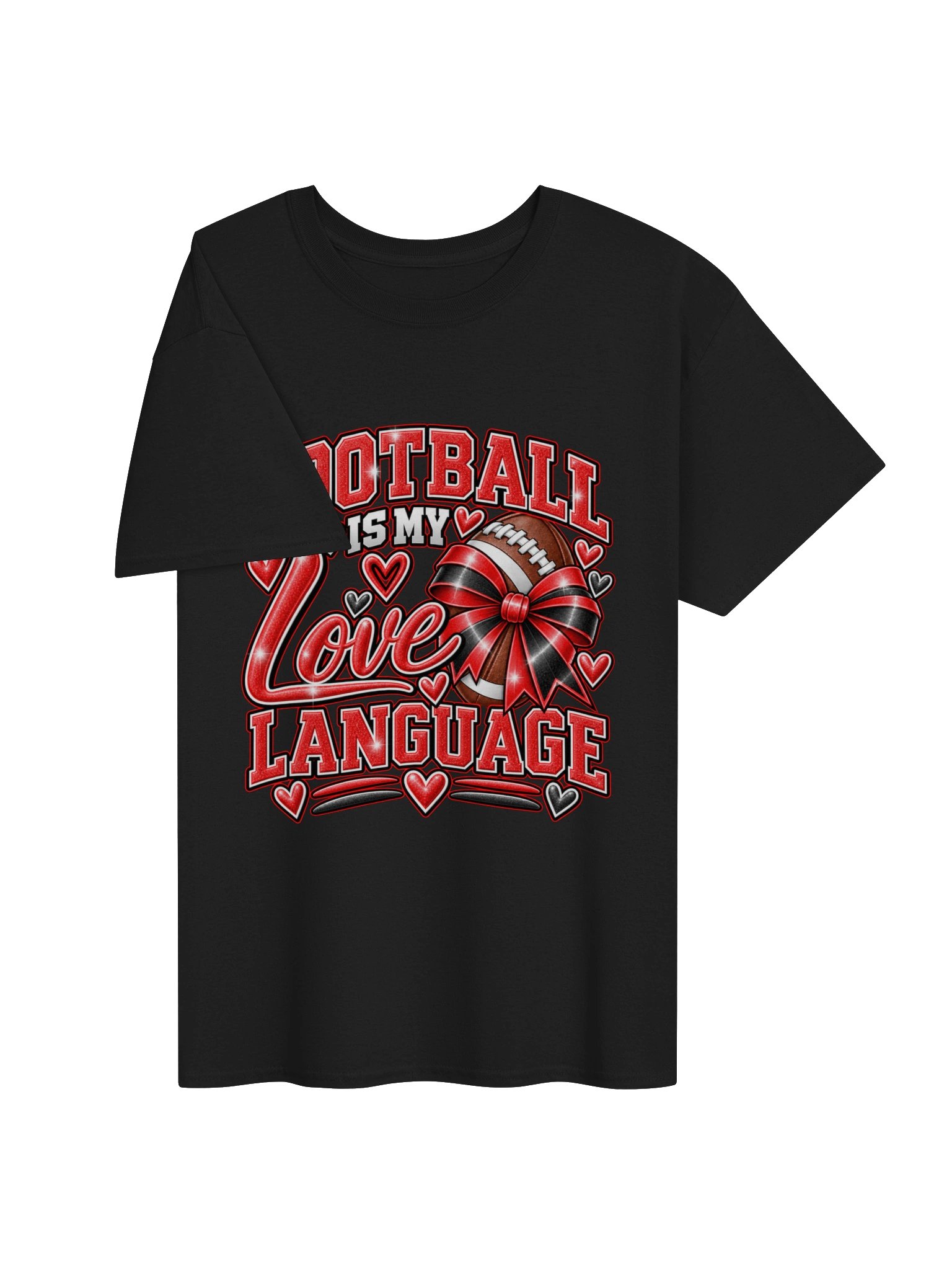 Football Is My Love Language Heart Graphic Tee product image (7)