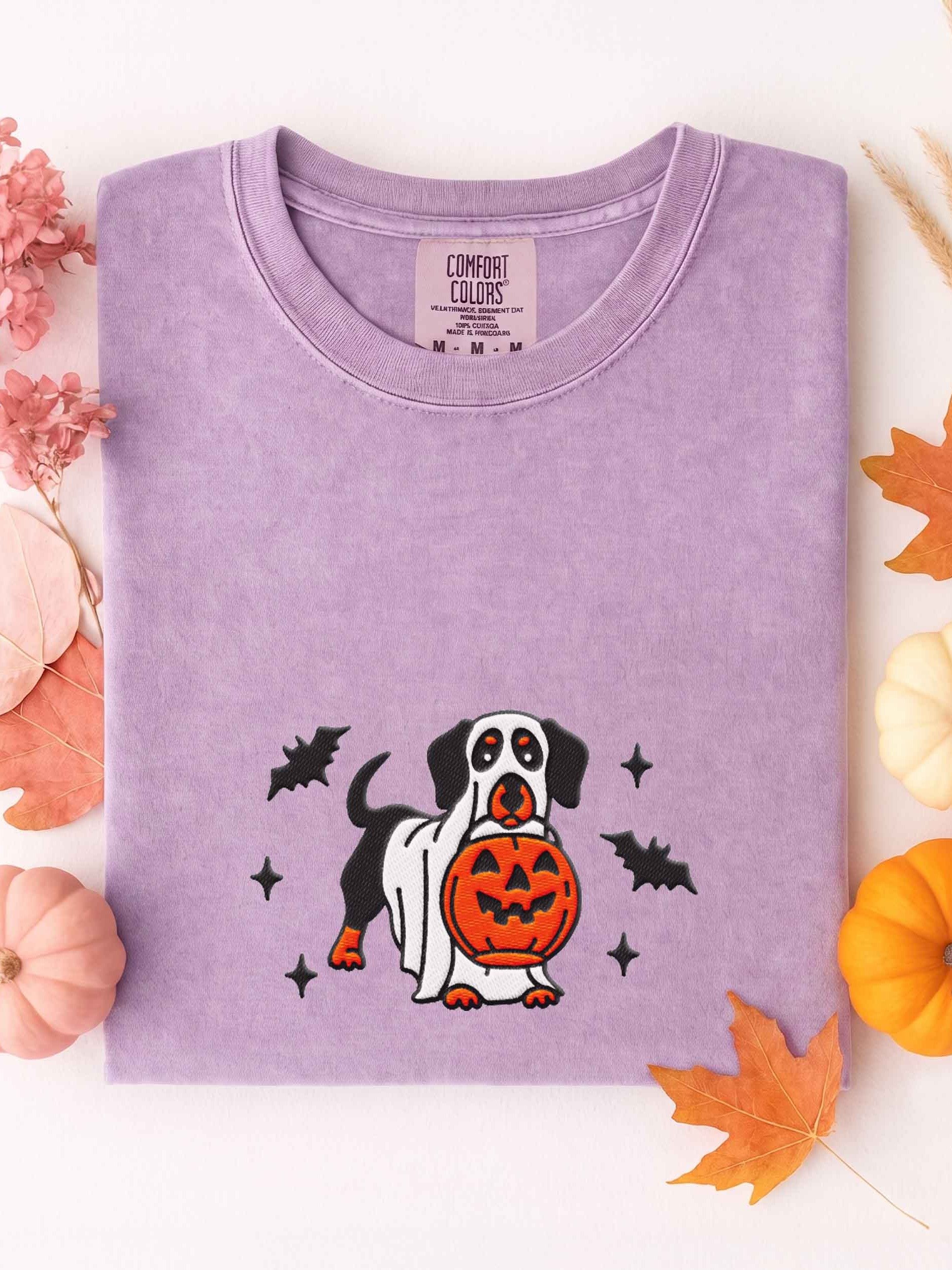 Halloween Dachshund(Black & Tan) Embroidered T-Shirt product image (1)