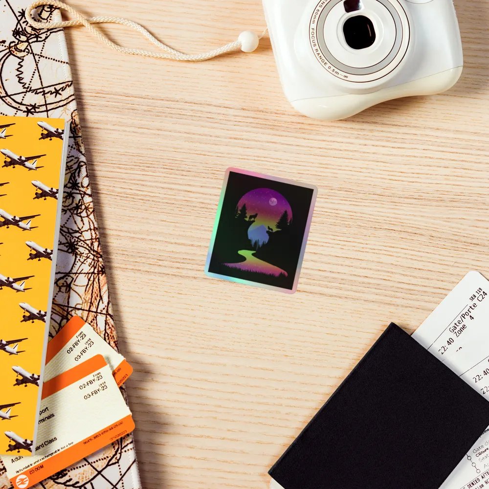 Neon nature holographic sticker product image (5)