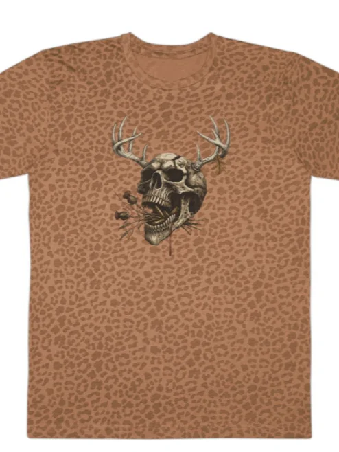 Skull Deer Antlers Tee — Hunting Skull Graphic Men’s T-Shirt product image (1)