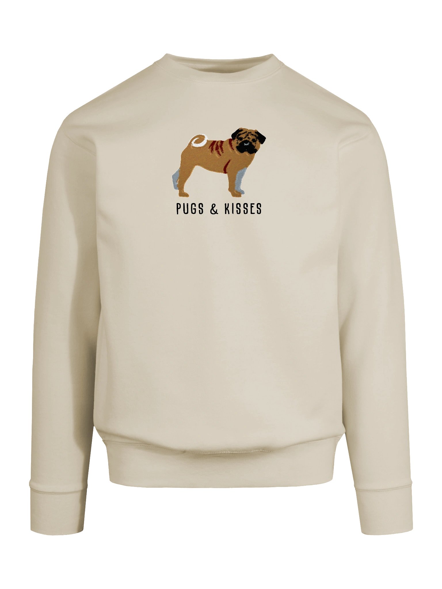 Pugs and Kisses Sweatshirt (Embroidered) of a Pug(Fawn) product image (9)