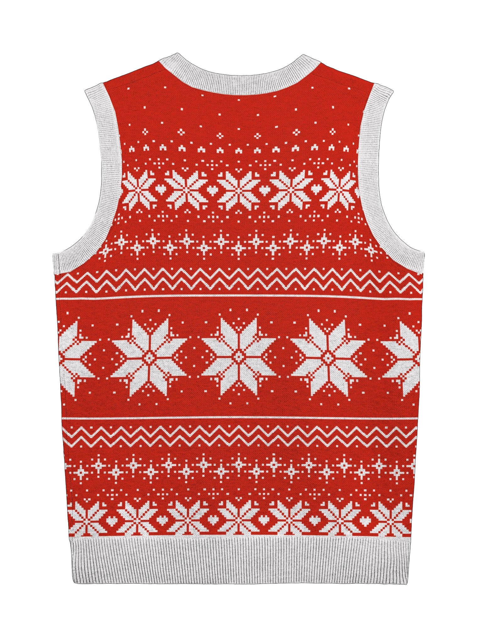 Knitted V-neck Vest (Red) product image (6)