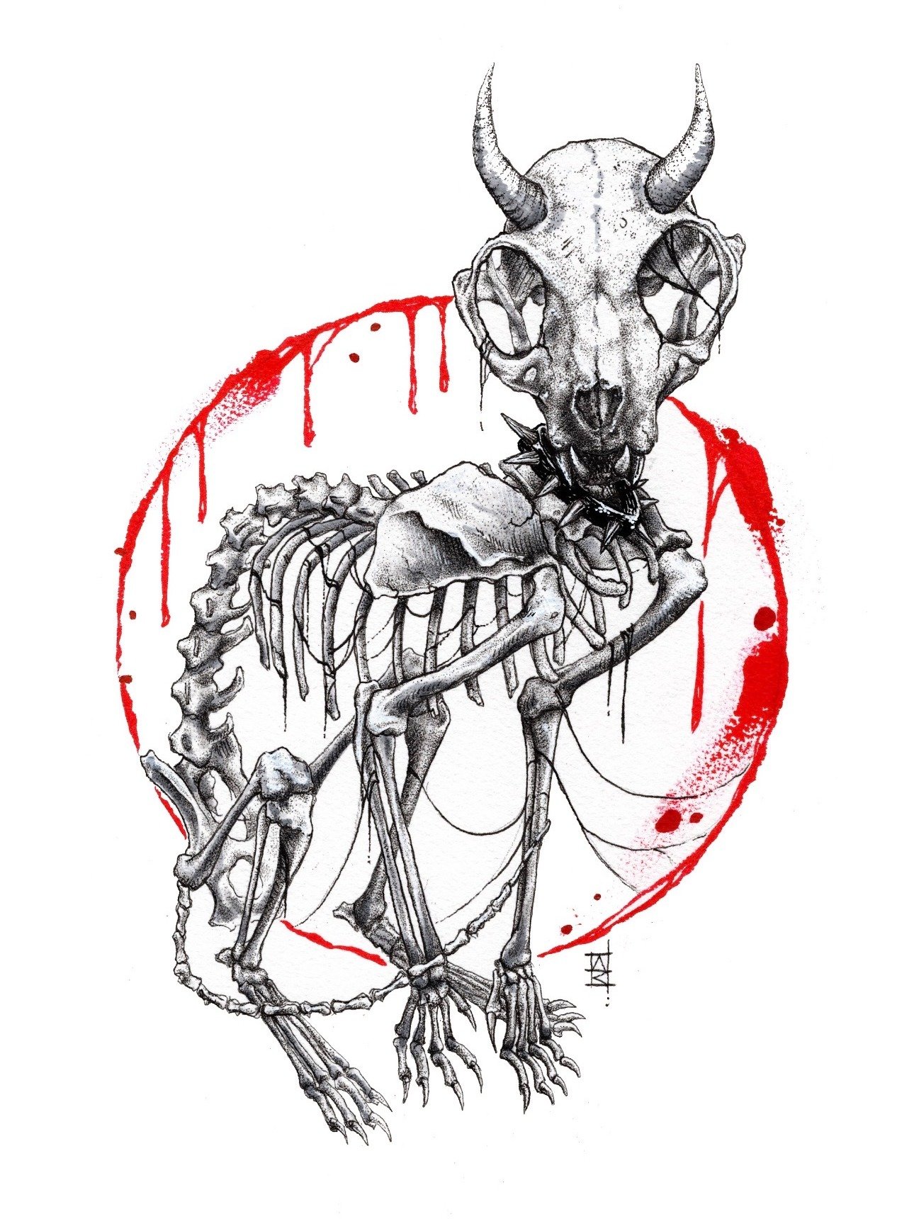 Skeleton Kitty Print product image (1)