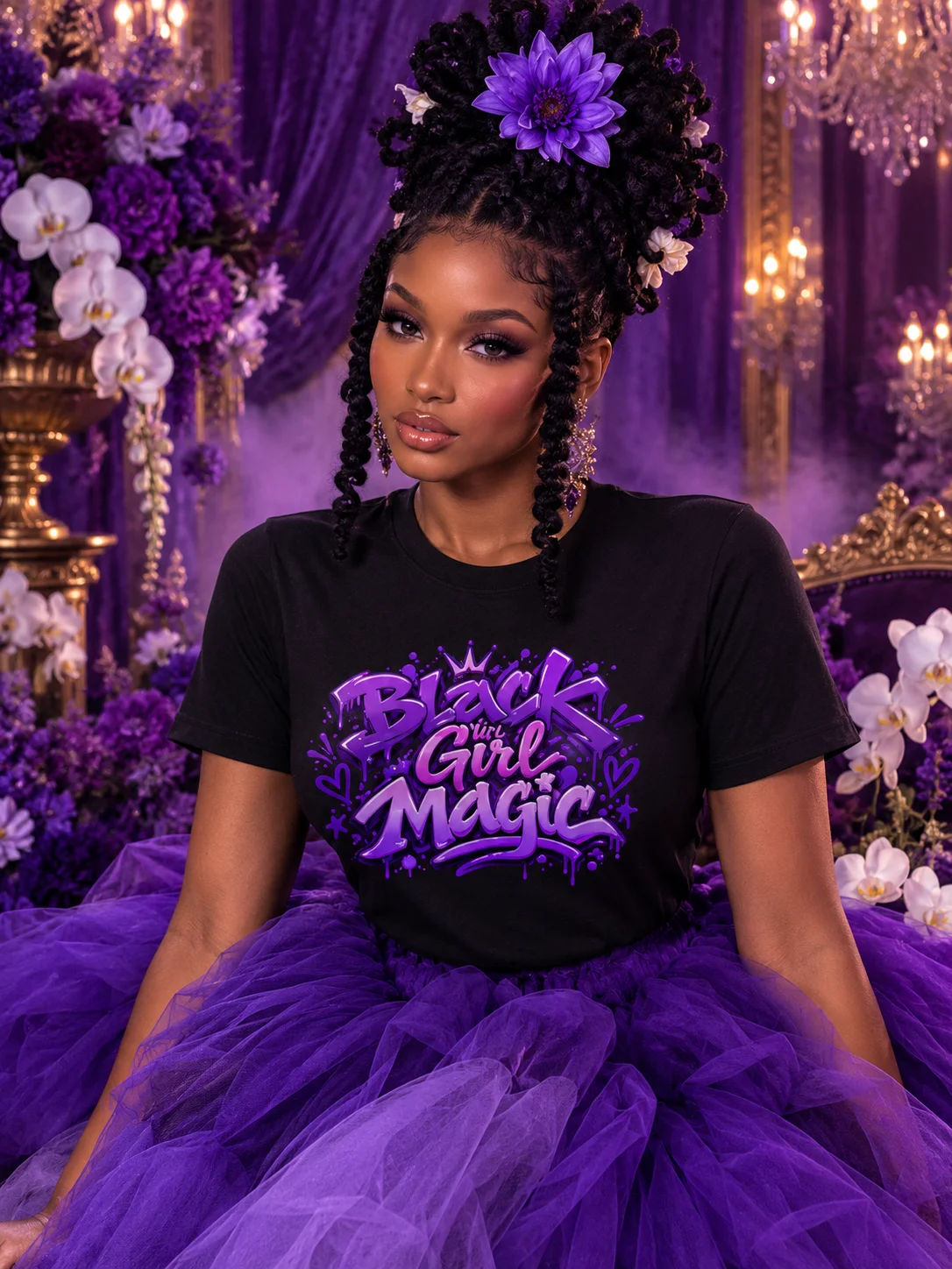 HERitage Black Girl Magic Short Sleeve In Purple product image (1)