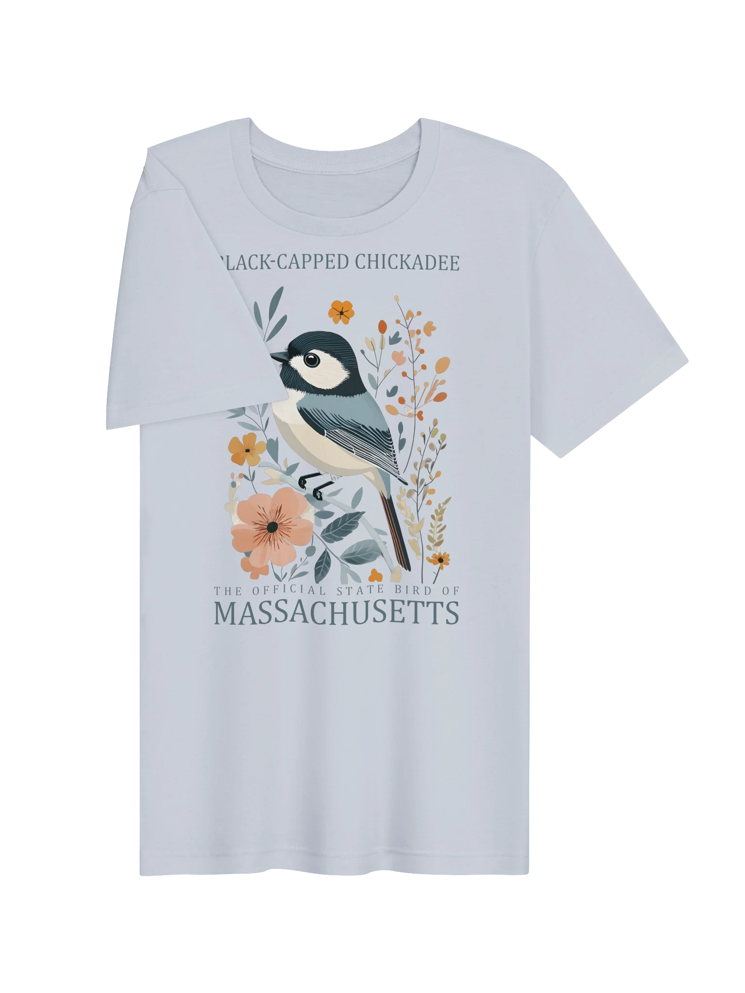 Black-Capped Chickadee Massachusetts Bird Tee product image (3)