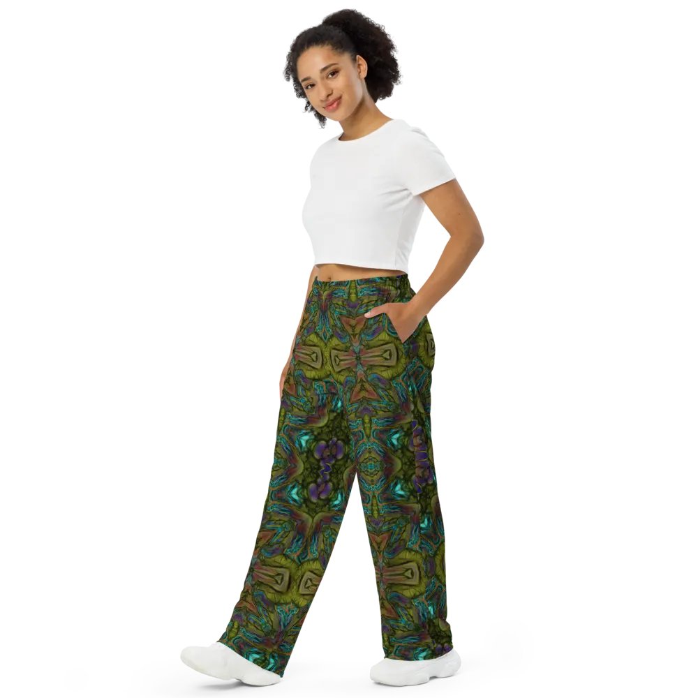 Green Kaleidoscope Wideleg Pants product image (4)