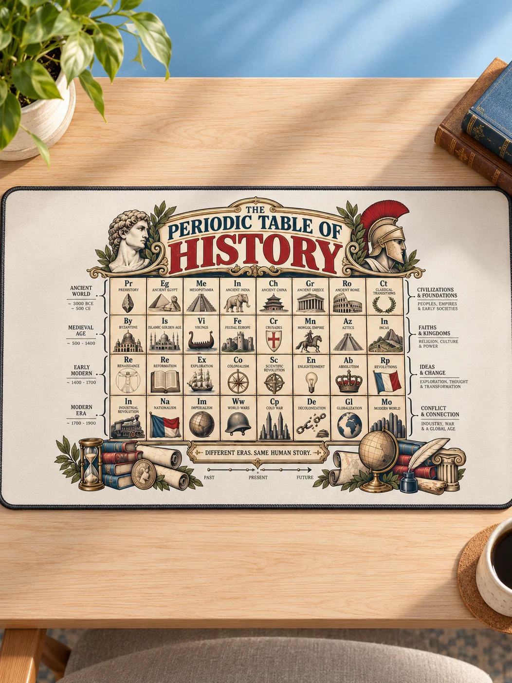 Periodic Table of History Desk Mat, Neoprene, 15.5 x 31.5 in product image (2)
