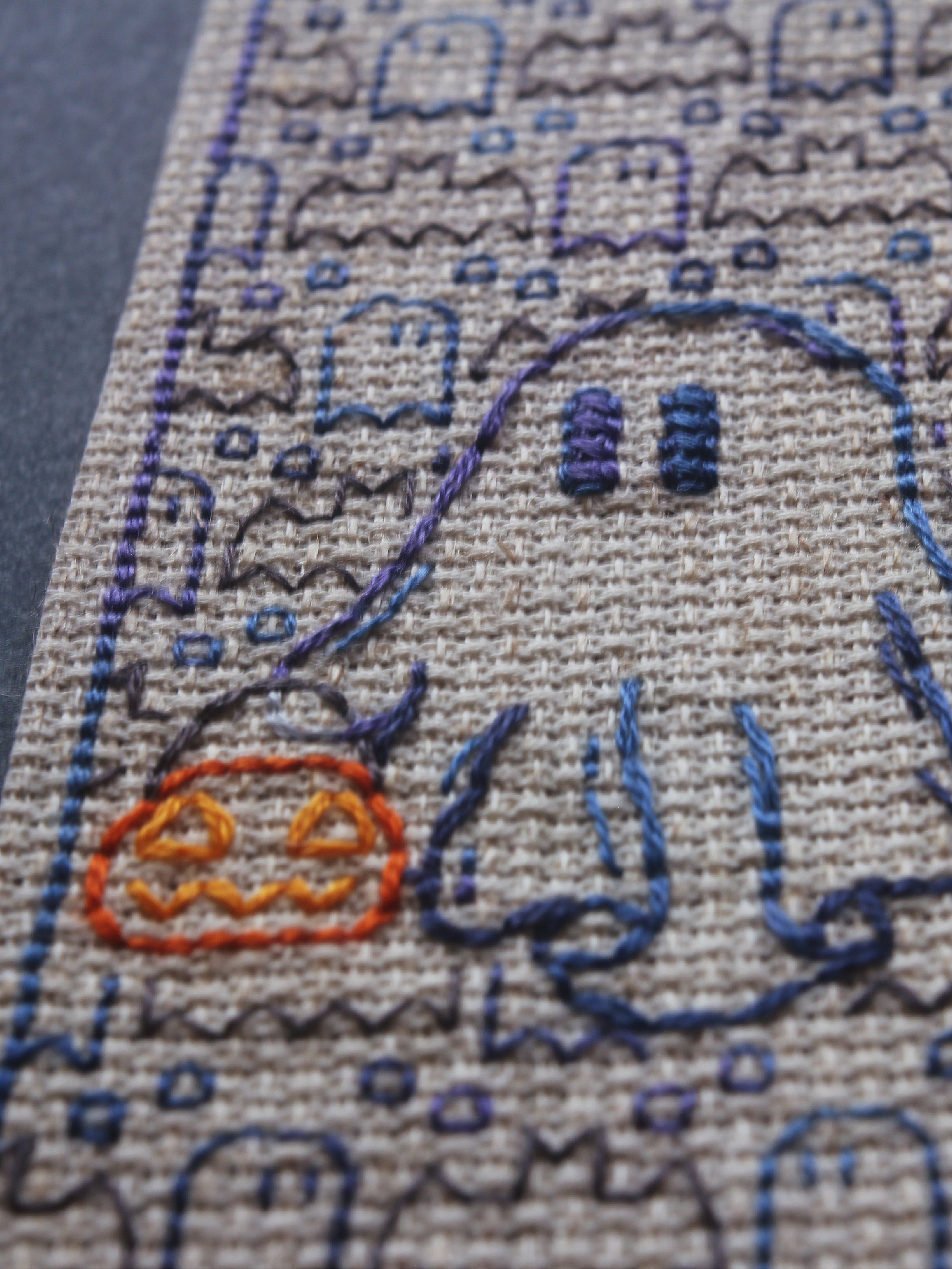 Happy Haunting Bookmark • Blackwork Cross Stitch Pattern • PDF Digital Download product image (5)