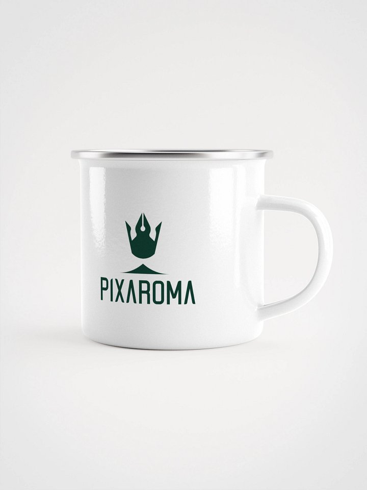 Pixaroma Green Logo Enamel Mug product image (1)