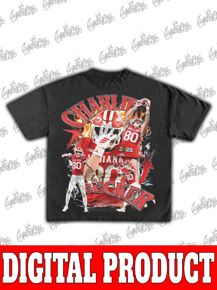 Charlie Becker Indiana Hoosiers 2025 National Champion Wide Receiver Vintage College Football Bootleg Graphic product image (1)
