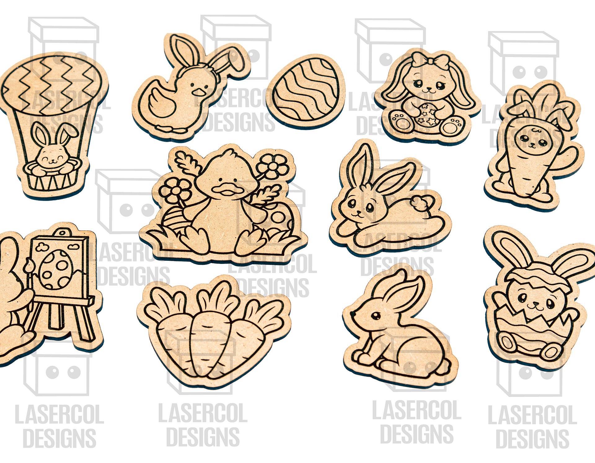 Easter Bunny Paint Kit DIY Cut Outs Set 2 - Laser Cut Files product image (5)