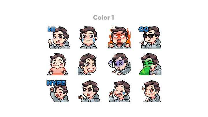 Chibi Boy Emotes 12-Pack product image (2)