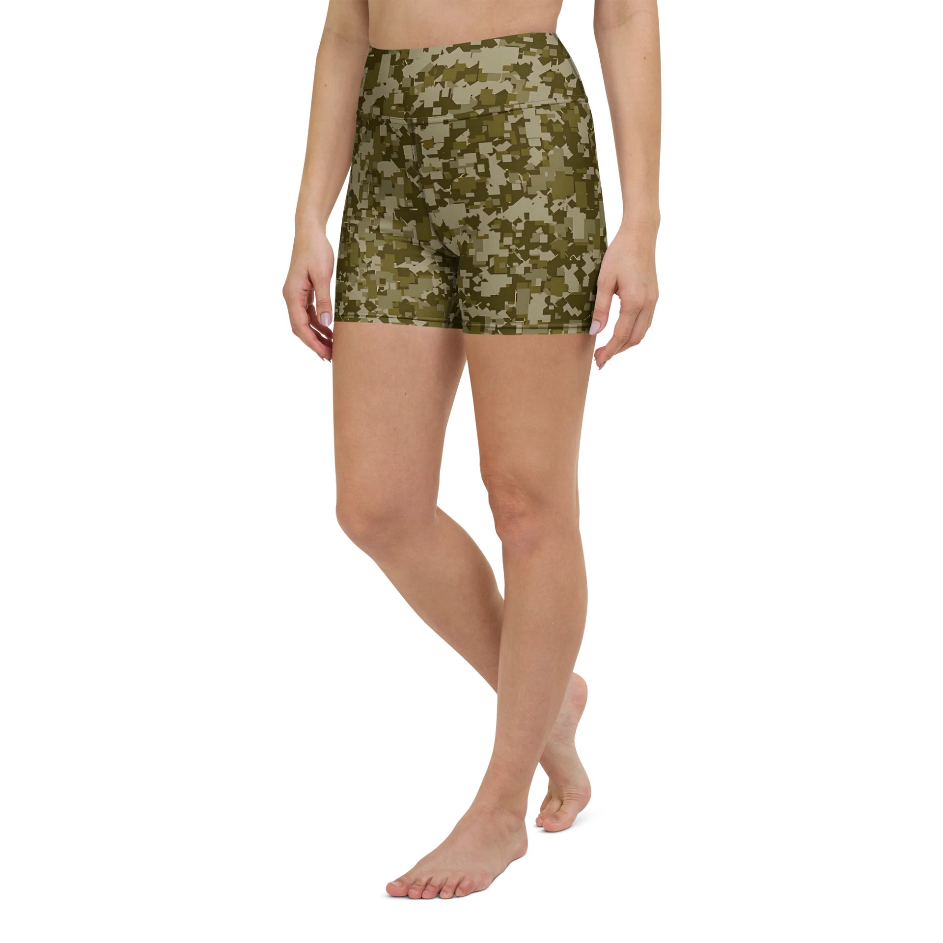 Pixelated Jungle Yoga Shorts product image (5)