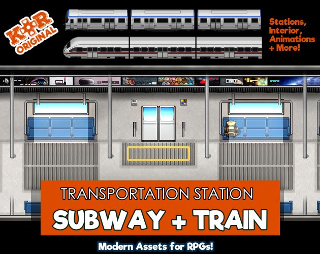 KR Transportation Station ~ Subway + Train Tileset for RPGs product image (1)
