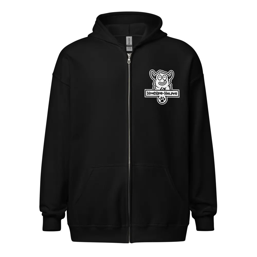 Handler-Helper Single Color Logo (White on Dark) Zip-up Hoodie product image (1)