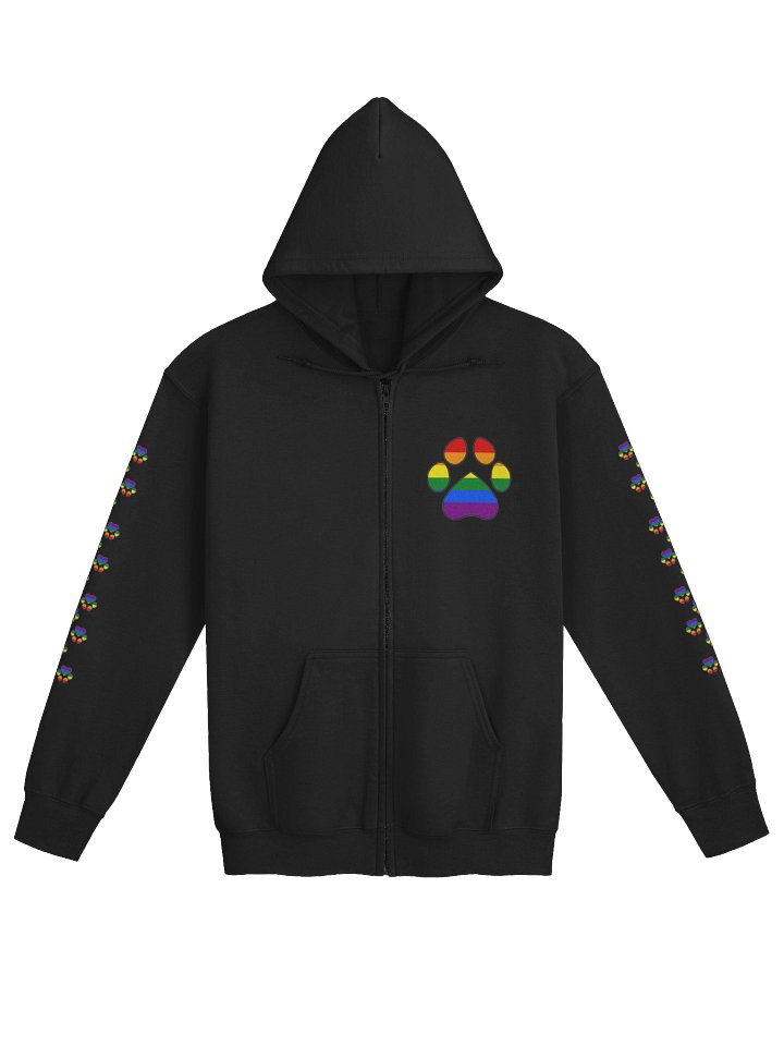 Pride Ally /w Paw Sleeve Edition Zip-Up Hoodie product image (5)