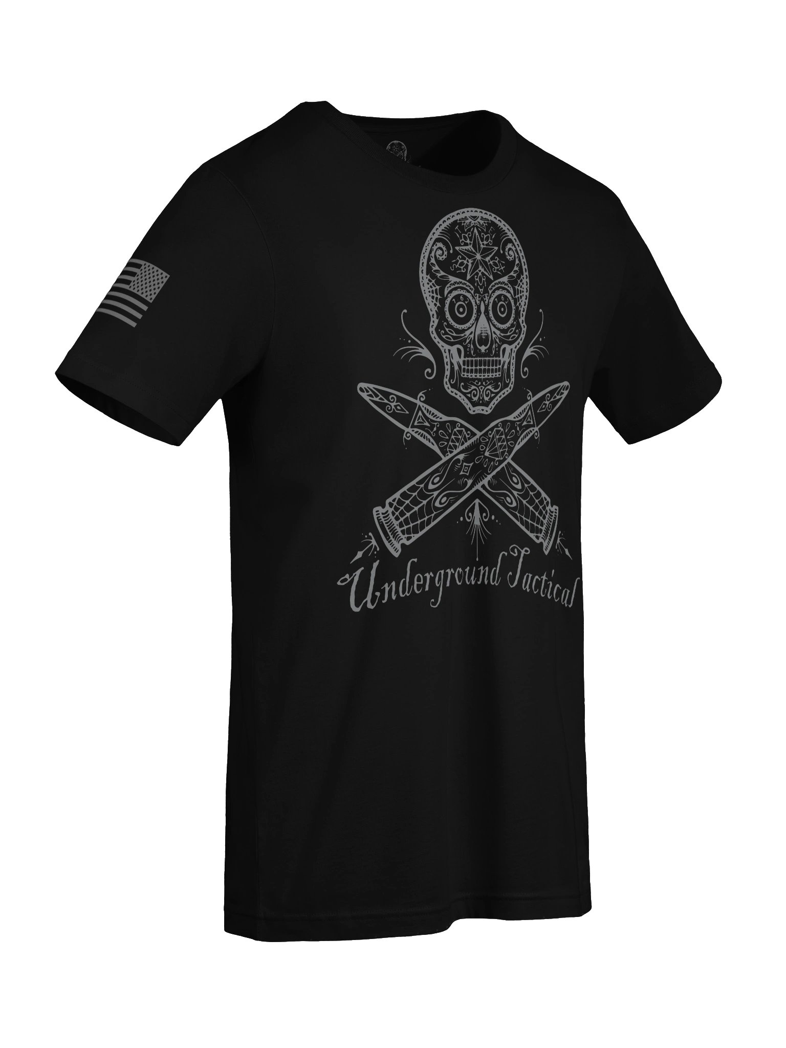 Underground Tactical monochrome logo silver ink shirt product image (7)