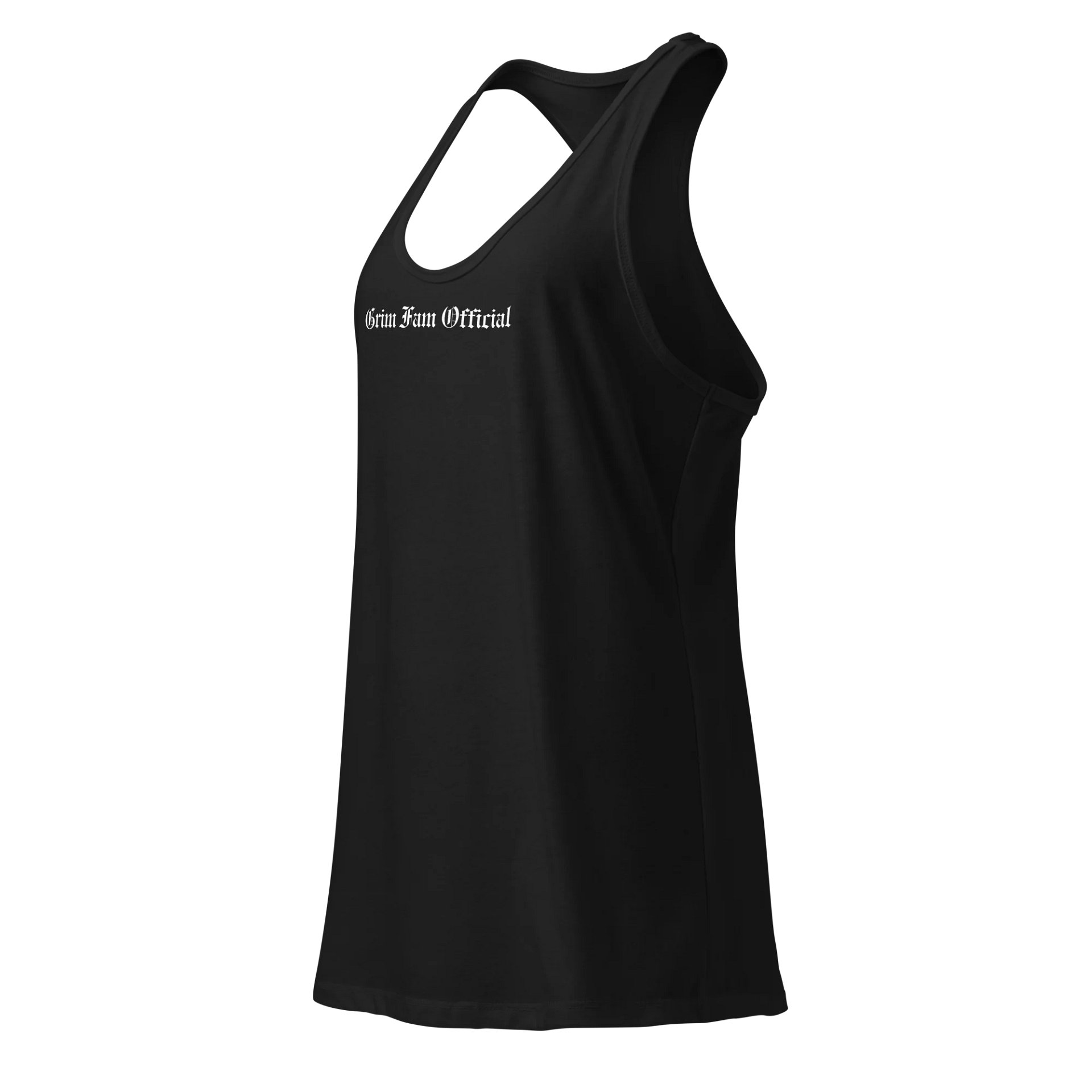 GRIMFAM OFFICIAL – WOMEN’S RACERBACK TANK TOP - #1 White Text product image (3)