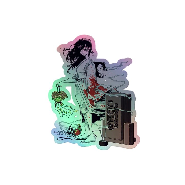 Bloodstained Peony Holographic Sticker Sheet product image (2)