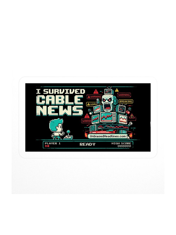 I Survived Cable News (Arcade) Sticker product image (1)