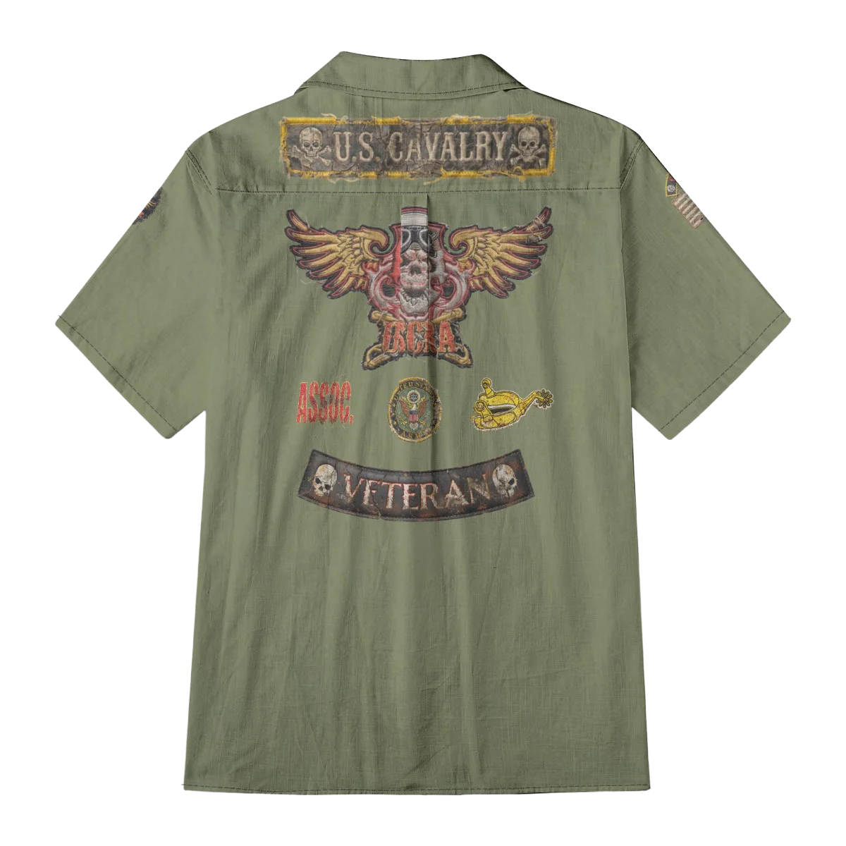 USCRA Premium OD Green Distressed Club Shirt 100% Cotton product image (3)