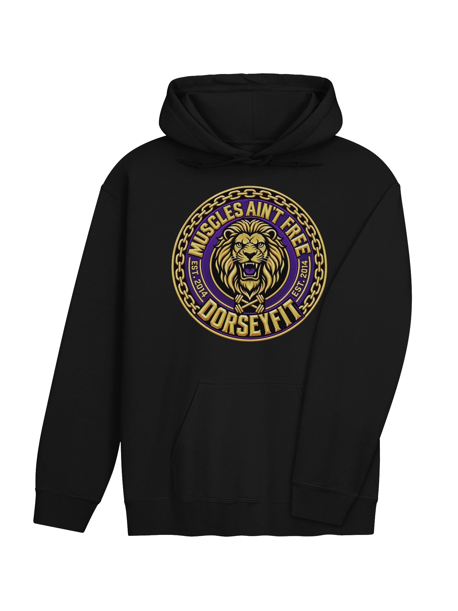 DorseyFit™ Lion Crest "Muscles Ain't Free" Heavy Blend Hoodie product image (42)