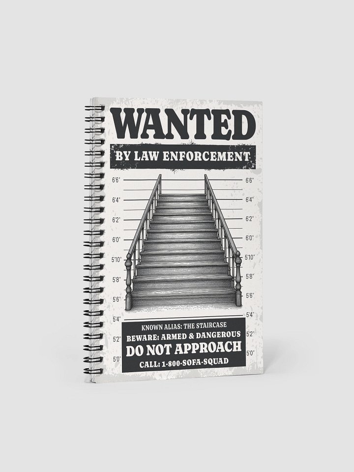Wanted Staircase Mugshot Spiral Notebook product image (1)