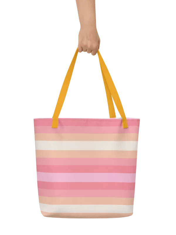 Sunset Stripes Beach Tote Bag with inside Pocket product image (2)