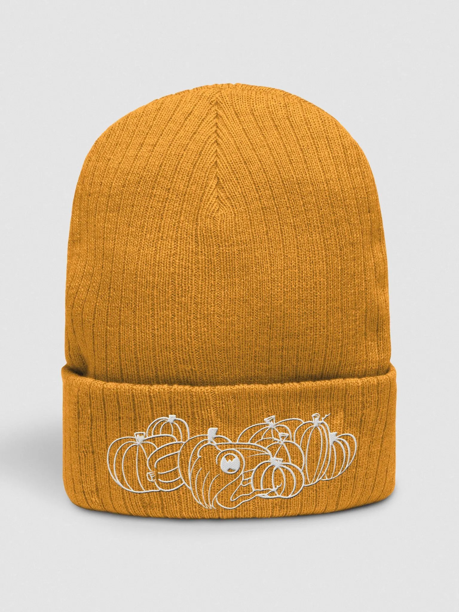 Pumpkin Patch Beanie - white embroidery product image (1)