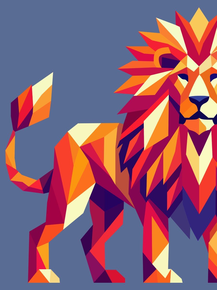 Free Geometric Lion PNG Art - Transparent Background, Low Poly Animal Illustration product image (2)