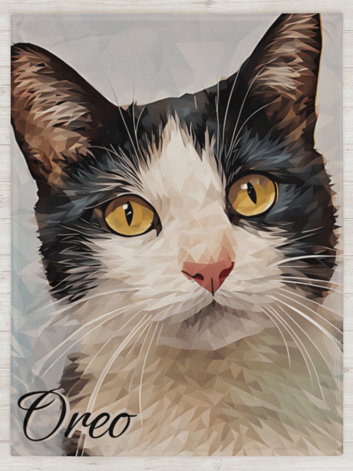 YOUR CAT! / THROW BLANKET WITH PERSONALIZED NAME product image (1)