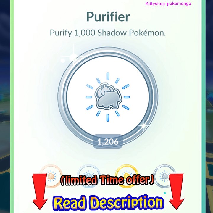🔵Pokémon Go!🎖- Purifier Platinum Medal Achievement! (Very Safe) product image (1)