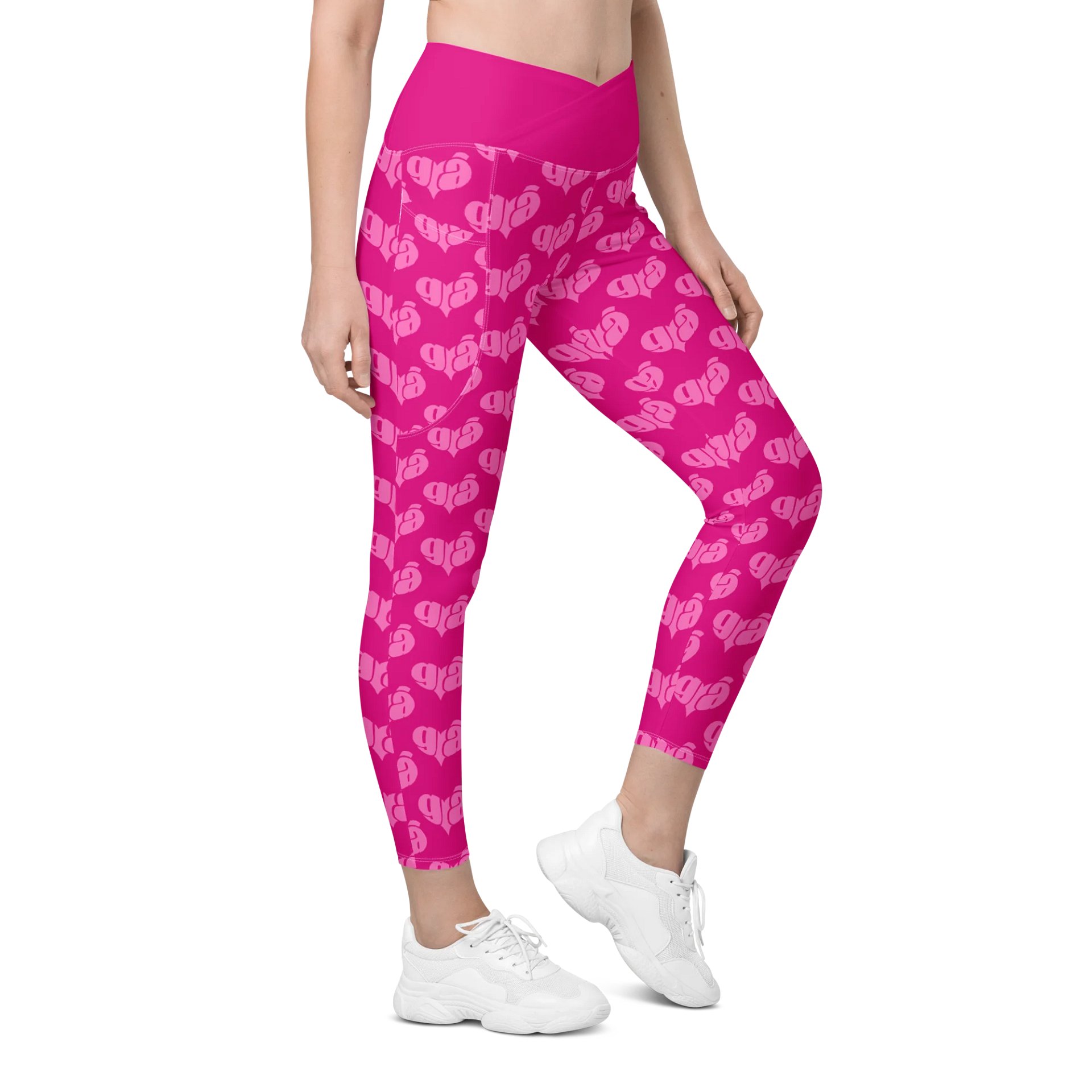Grá Meaning Love 🩷 Crossover Waist Leggings With Pockets product image (5)