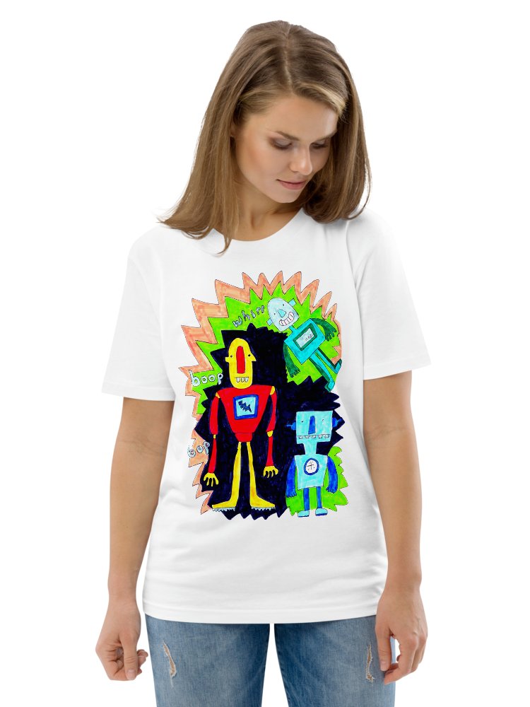 Whimsical Robot Trio Unisex T-Shirt product image (26)