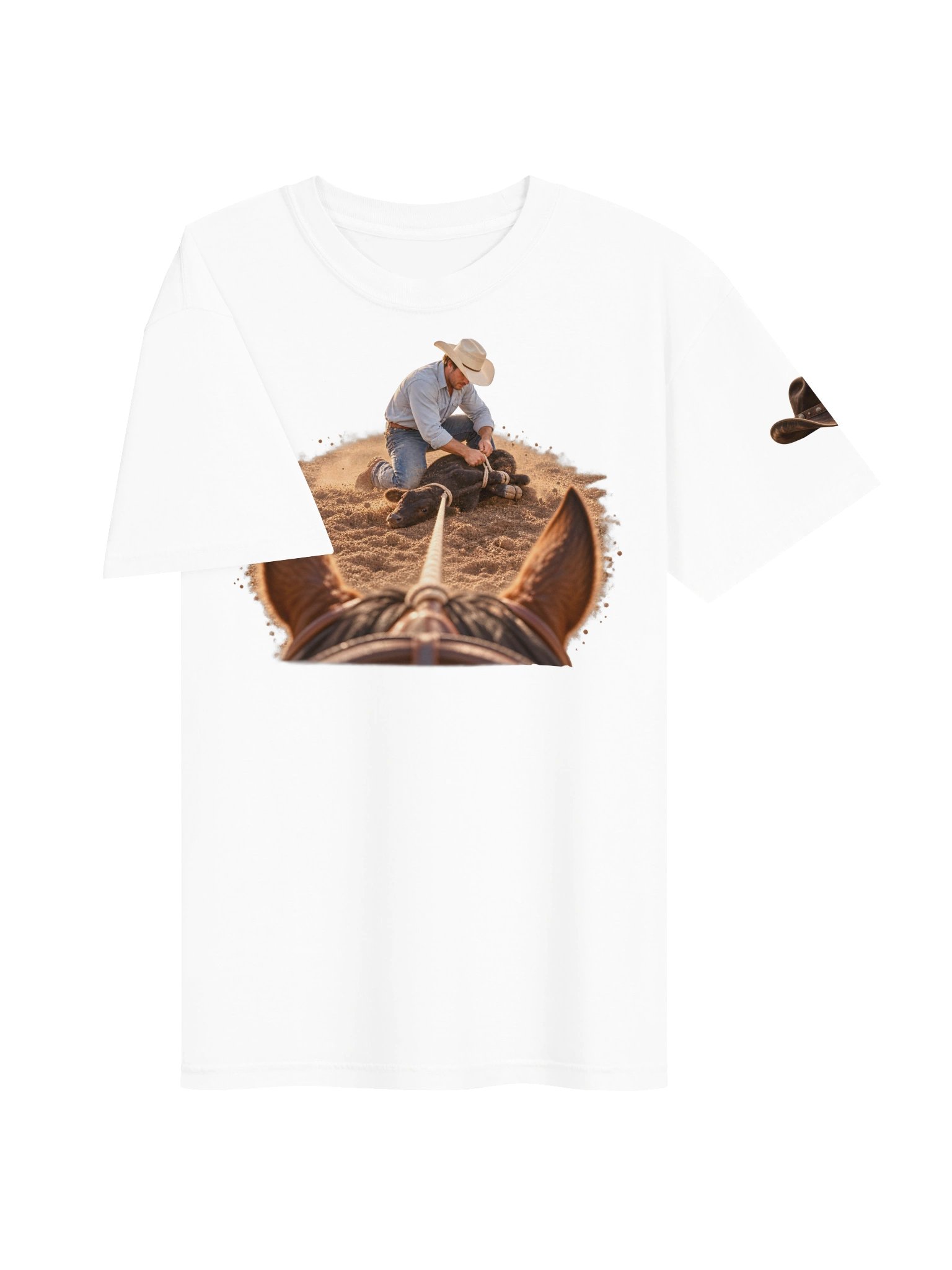 Calf Roping Rider’s View T-Shirt | BROKEN RODEO™ product image (5)